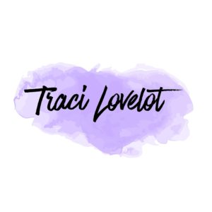 Traci Lovelot logo with purple background