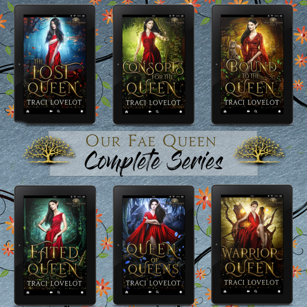 Our Fae Queen complete series showing all 6 book covers