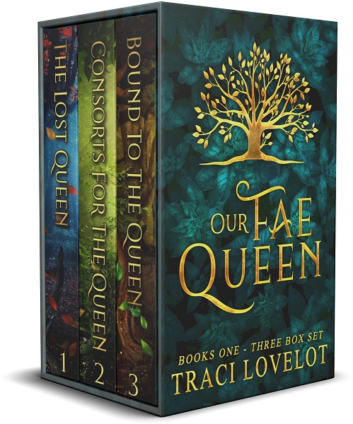 Our Fae Queen Books 1-3 Box Set 3D image showing three books inside