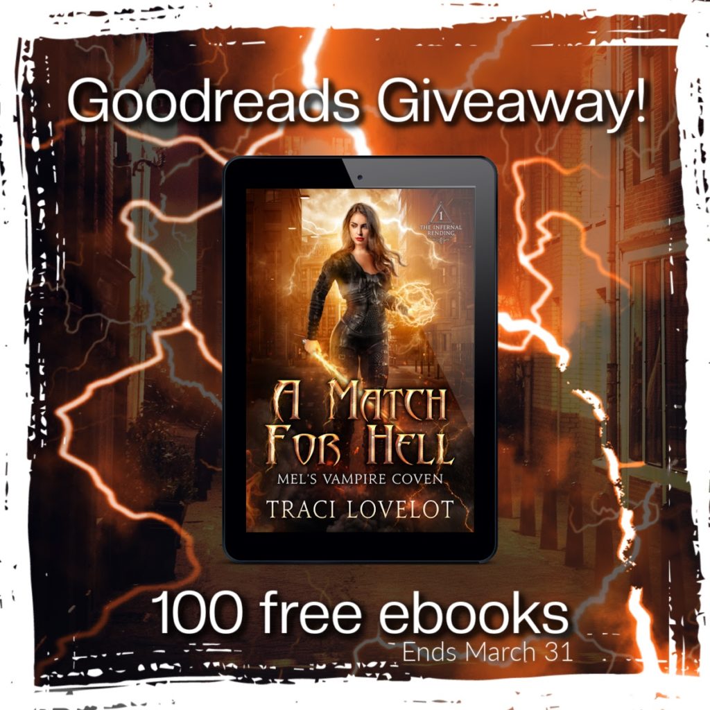 Goodreads giveaway! 100 free ebooks. USA only. Mel's Vampire Coven Book 1: A Match for Hell book cover