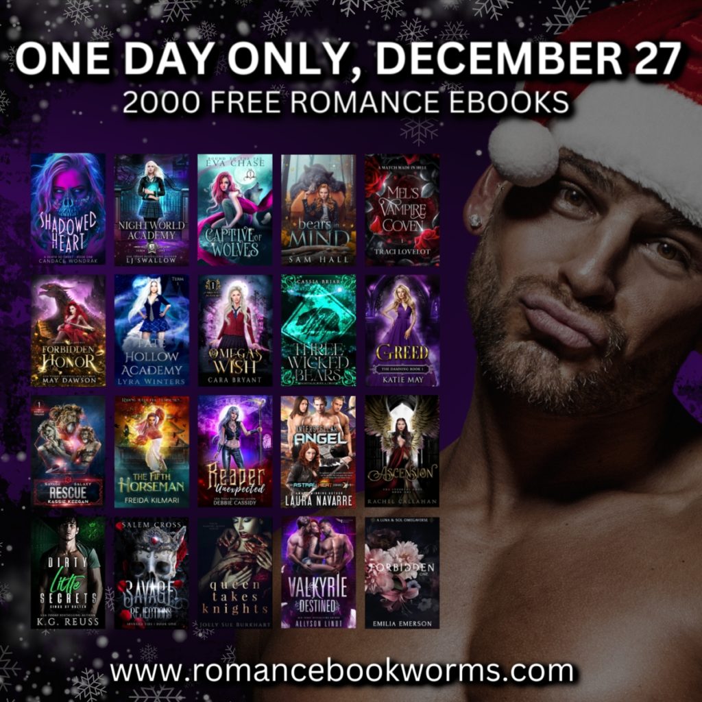 One day only, Dec 27. 2000 free romance ebooks including these RH books. Use your browser's find in page feature to search for reverse harem books on romancebookworms.com