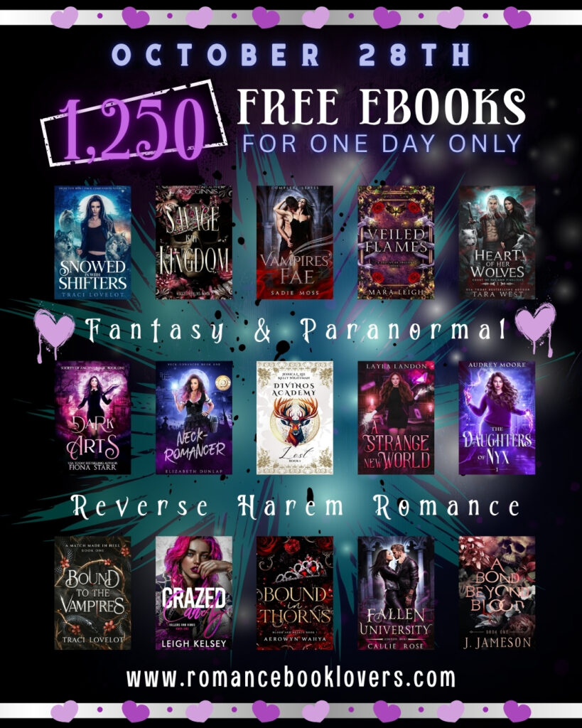 1,250 free romance books including paranormal romance and fantasy romance