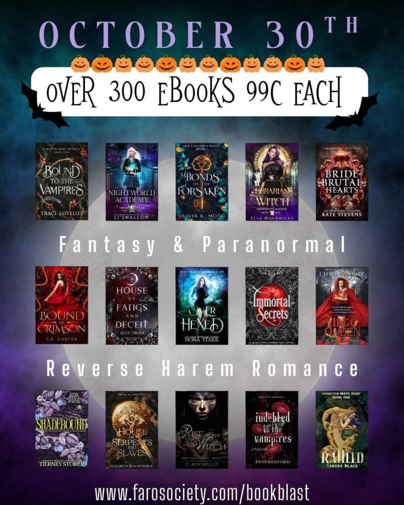 300 fantasy romance and paranormal romance books for 99c on Halloween