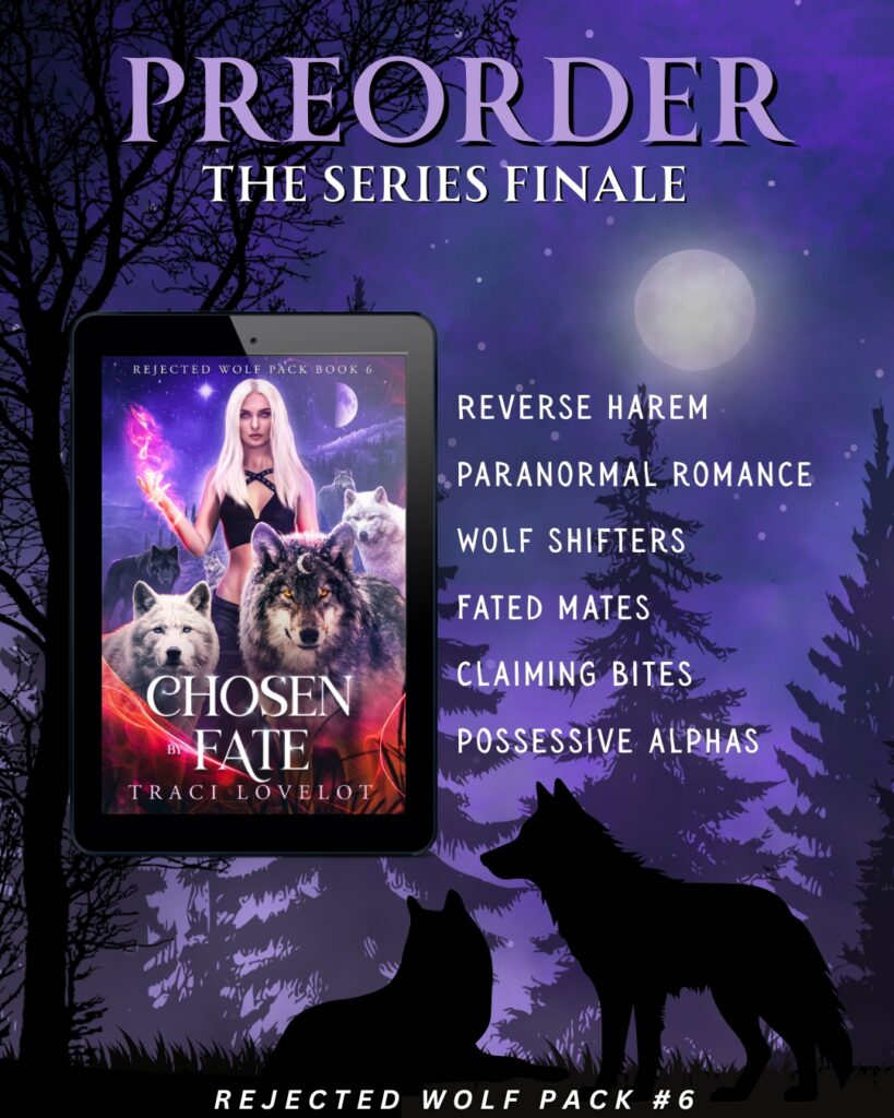 Book 6 book cover shows Freya wielding magic surrounded by 6 fated mates