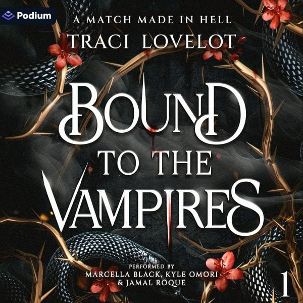 A Match Made in Hell audiobook cover featuring deadly snakes and thorns with blood on them