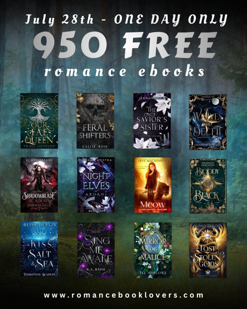 Romance Book Blast on July 28. 950 romance books across many genres, from paranormal and fantasy to contemporary and dark romance